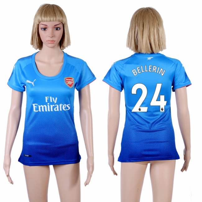 2017 Womens Soccer Arsenal #24 Bellerin Away Jersey