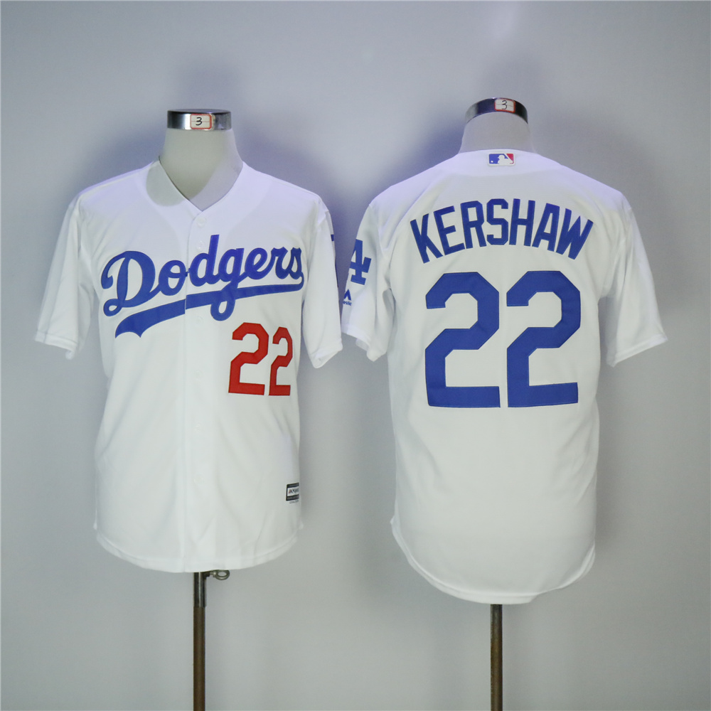 MLB Los Angeles Dodgers #22 Clayton Kershaw White Jersey