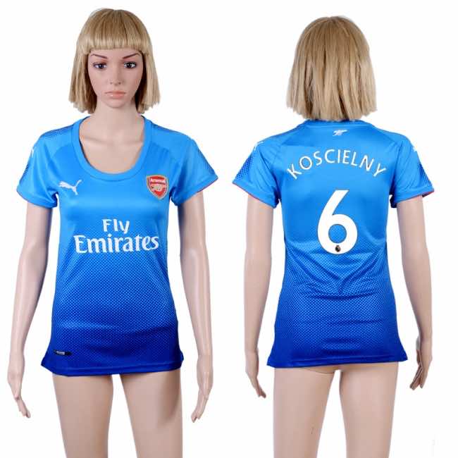 2017 Womens Soccer Arsenal #6 Koscielny Away Jersey