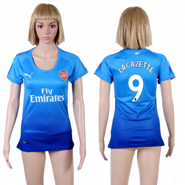 2017 Womens Soccer Arsenal #9 Lacazette Away Jersey