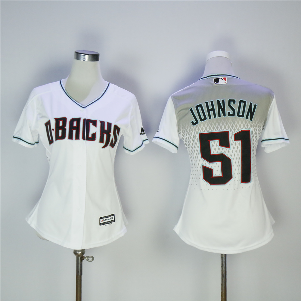 Womens MLB Arizona Diamondbacks #51 Johnson White Jersey