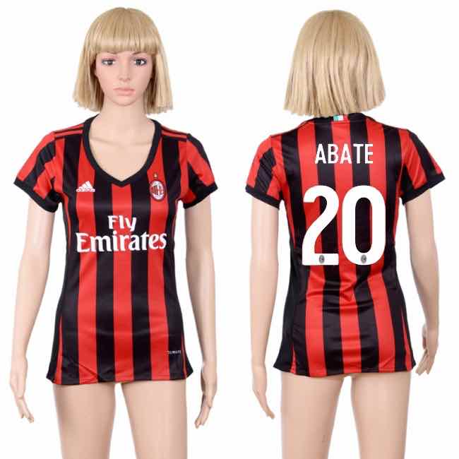 Womens Soccer Club AC Milan #20 Abate Home Jersey