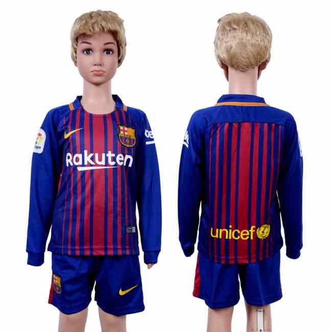 2017 Soccer Barcelona Blank Home Kids Jersey