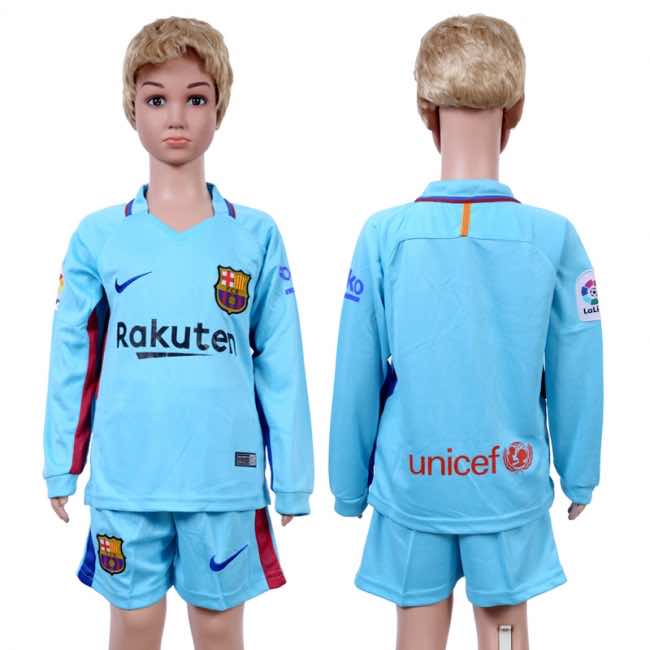 2017 Soccer Barcelona Blank Away Kids Jersey