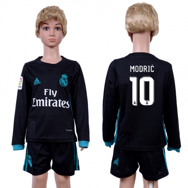 2017 Soccer Real Madrid #10 Modric Away Kids Jersey 