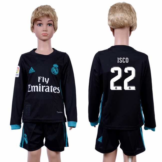 2017 Soccer Real Madrid #22 Isco Away Kids Jersey 