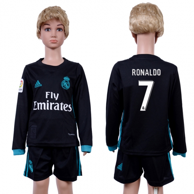2017 Soccer Real Madrid #7 Ronaldo Away Kids Jersey 