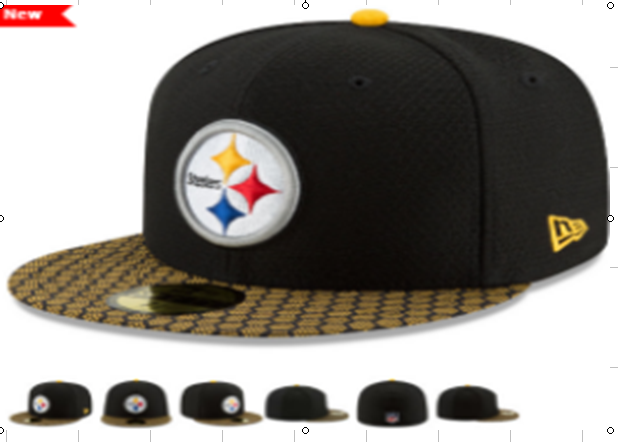 NFL Pittsburgh Steelers Black Fitted Hats--LX
