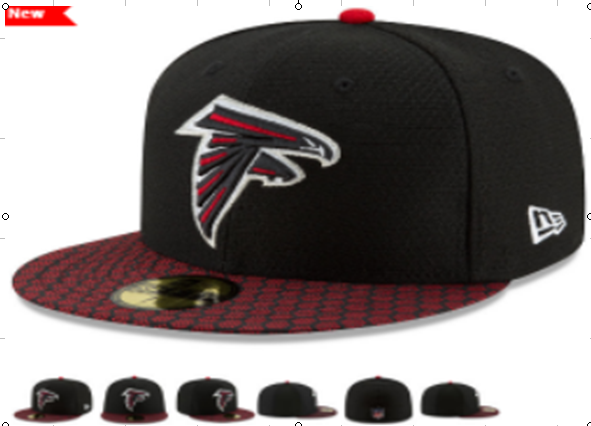 NFL Atlanta Falcons Black Fitted Hats--LX