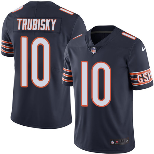 NFL Chicago Bears #10 Trubisky Blue Vapor Limited Youth Jersey