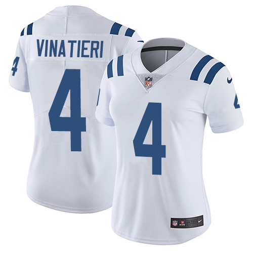 Womens NFL Indianapolis Colts #4 Vinatieri White Vapor Limited Jersey