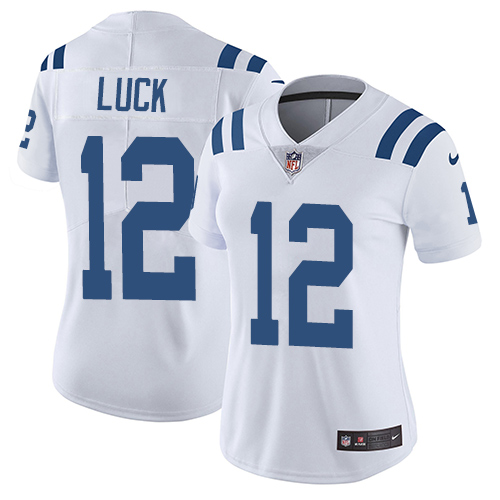 Womens NFL Indianapolis Colts #12 Luck White Vapor Limited Jersey