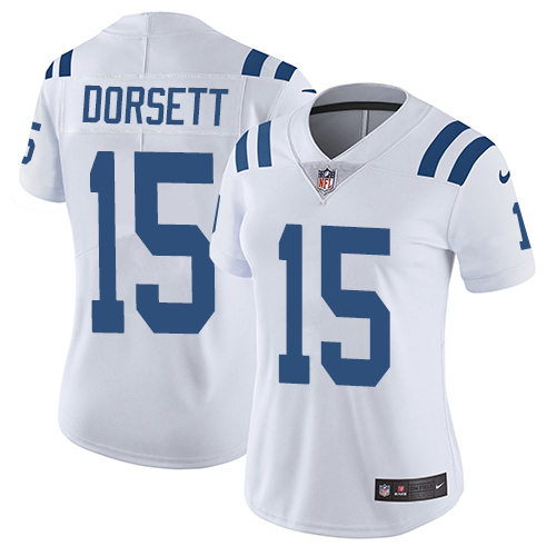 Womens NFL Indianapolis Colts #15 Dorsett White Vapor Limited Jersey