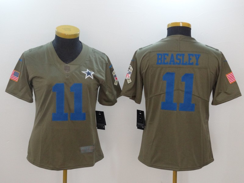 Womens NFL Dallas Cowboys #11 Beasley Salute to Service Jersey