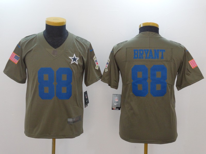 Kids NFL Dallas Cowboys #88 Bryant Salute to Service Jersey