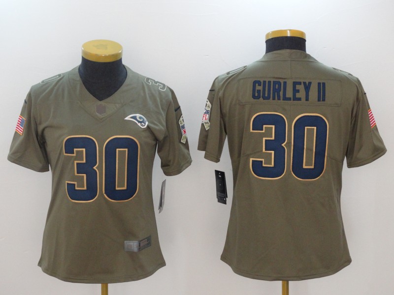 Womens NFL Los Angeles Rams #30 Gurley II Salute to Service Jersey