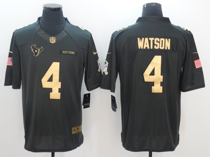 NFL Houston Texans #4 Watson Olive Salute to Service Limited Jersey