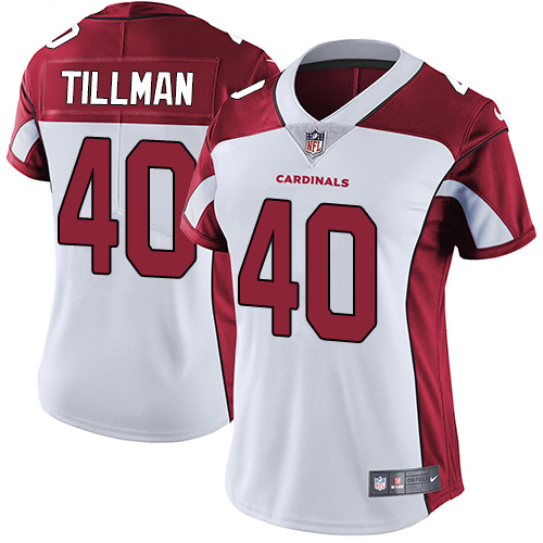 Womens NFL Arizona Cardinals #40 Tillman White Vapor Limited Jersey