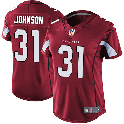 Womens NFL Arizona Cardinals #31 Johnson Red Vapor Limited Jersey