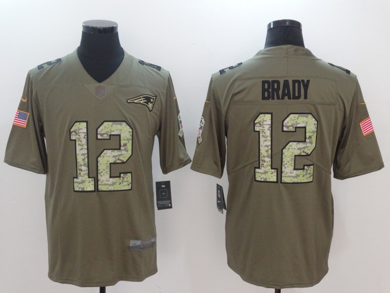 NFL New England Patriots #12 Brady Olive Salute to Service Limited Jersey