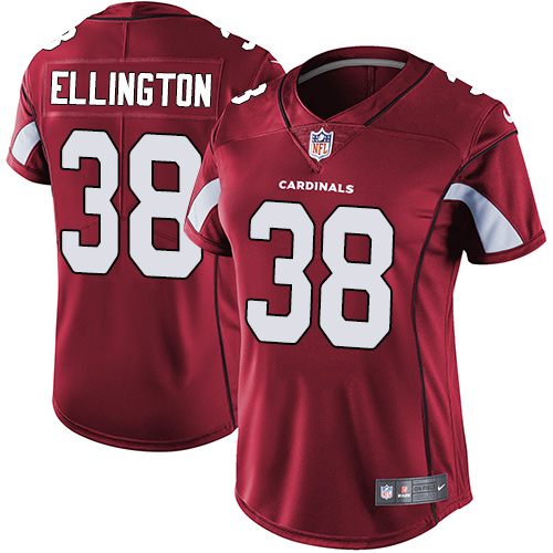Womens NFL Arizona Cardinals #38 Ellington Red Vapor Limited Jersey