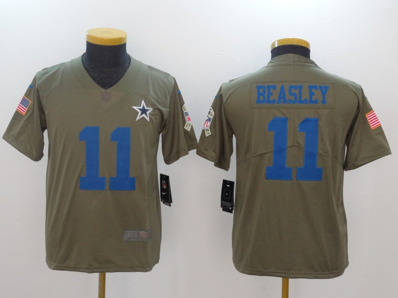 Kids NFL Dallas Cowboys #11 Beasley Salute to Service Jersey