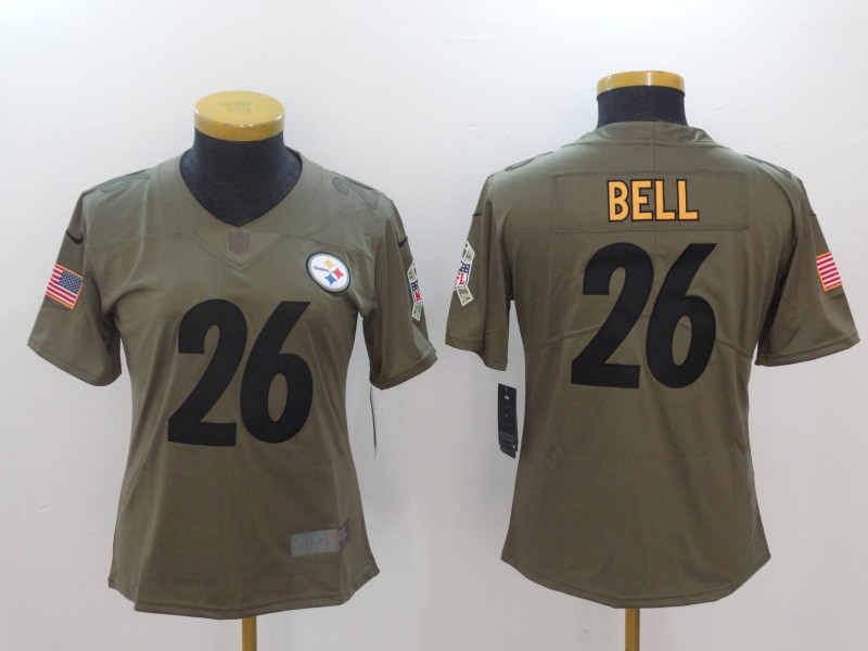 Womens NFL Pittsburgh Steelers #26 Bell Salute to Service Jersey