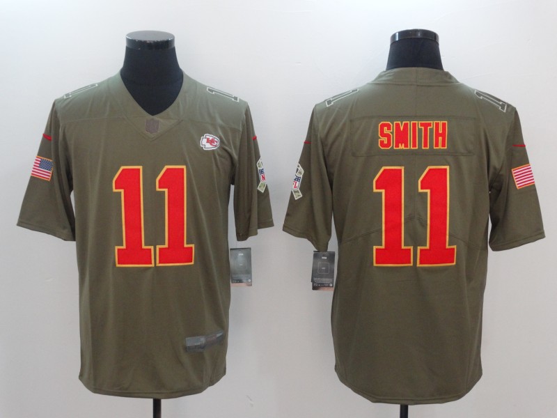 NFL Kansas City Chiefs #11 Smith Olive Salute to Service Limited Jersey