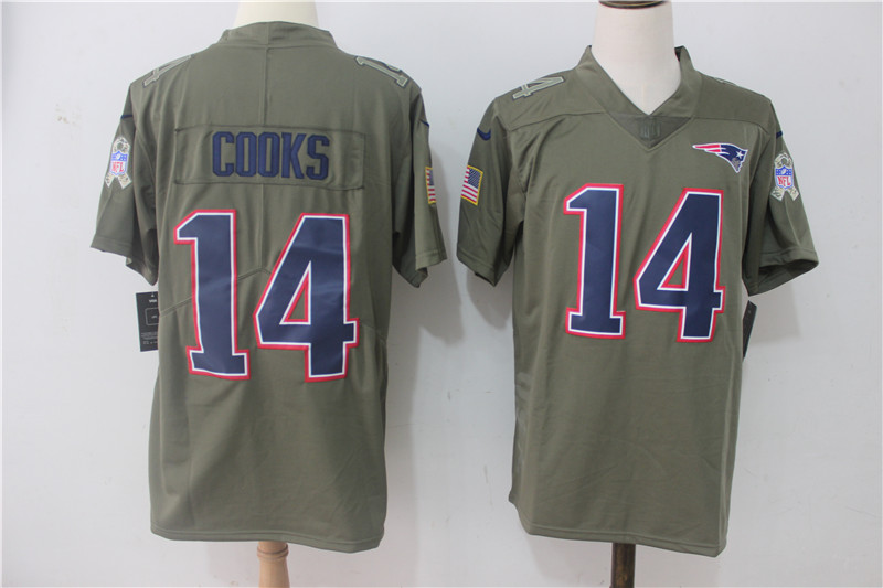 Mens New England Patriots #14 Cooks Olive Salute to Service Limited Jersey