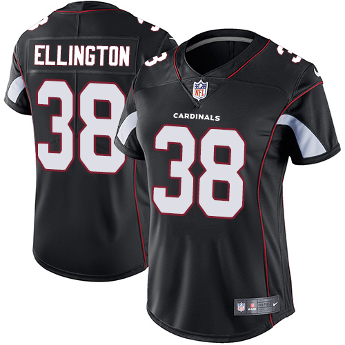 Womens NFL Arizona Cardinals #38 Ellington Black Vapor Limited Jersey