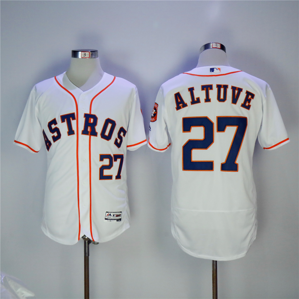 MLB Houston Astros #27 Altuve White Elite Jersey