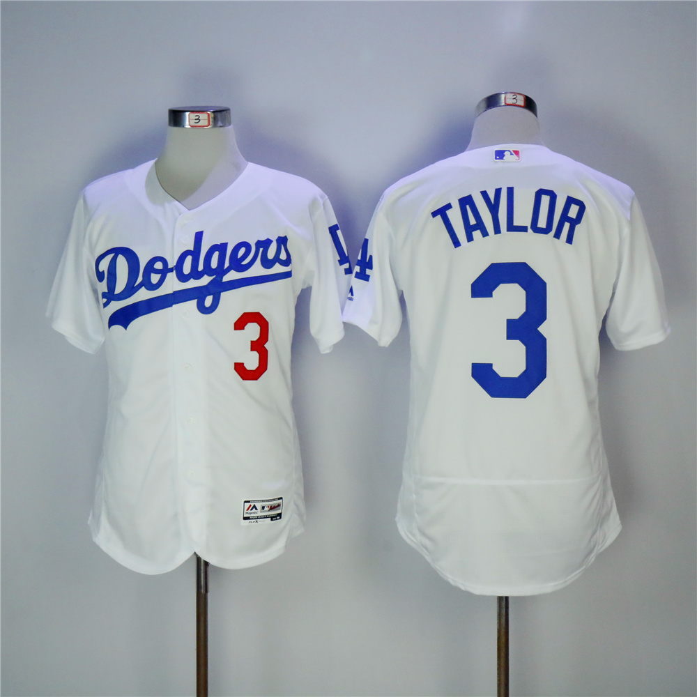 MLB Los Angeles Dodgers 3 Taylor White Elite Jersey