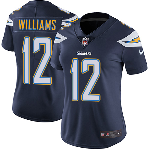 Womens San Diego Chargers #12 Williams Blue Vapor Limited Jersey