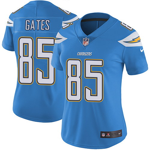Womens San Diego Chargers #85 Gates L.Blue Vapor Limited Jersey