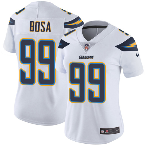 Womens San Diego Chargers #99 Bosa White Vapor Limited Jersey