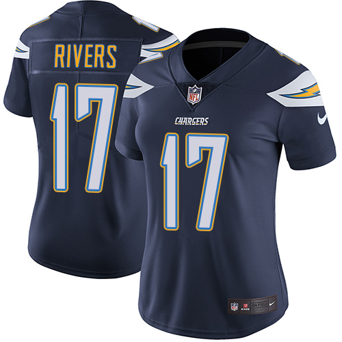 Womens San Diego Chargers #17 Rivers Blue Vapor Limited Jersey