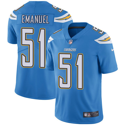 NFL San Diego Chargers #51 Emanuel L.Blue Vapor Limited Jersey