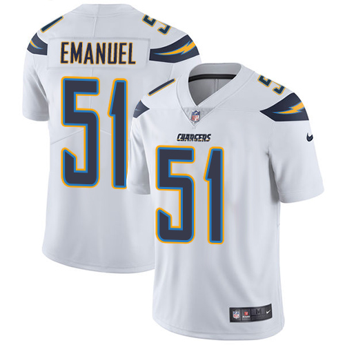 NFL San Diego Chargers #51 Emanuel White Vapor Limited Jersey