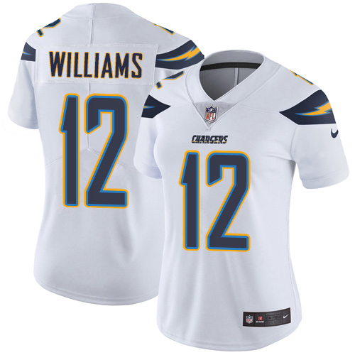 Womens San Diego Chargers #12 Williams White Vapor Limited Jersey