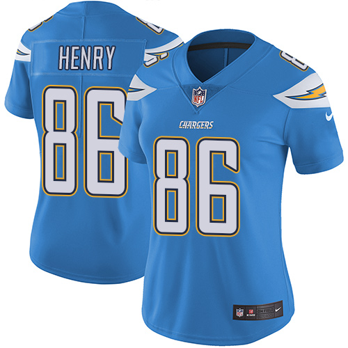 Womens San Diego Chargers #86 Henry L.Blue Vapor Limited Jersey