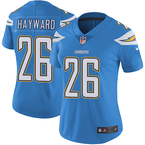 Womens San Diego Chargers #26 Hayward L.Blue Vapor Limited Jersey