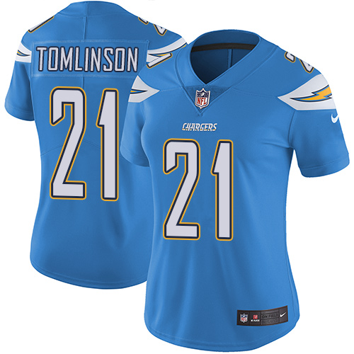 Womens San Diego Chargers #21 Tomlinson L.Blue Vapor Limited Jersey
