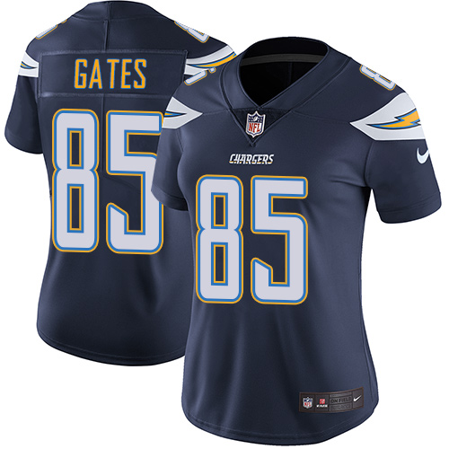 Womens San Diego Chargers #85 Gates Blue Vapor Limited Jersey