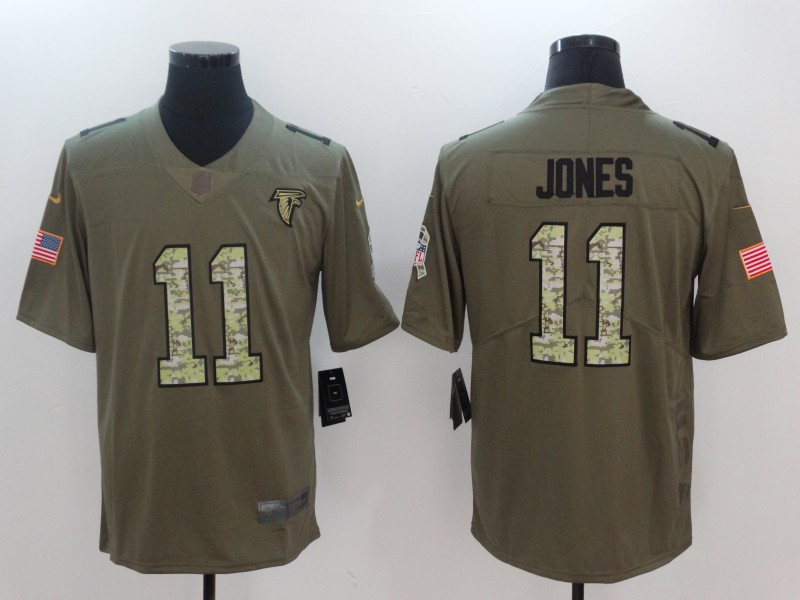 NFL Atlanta Falcons #11 Jones Olive Salute to Service Vapor Limited Jersey