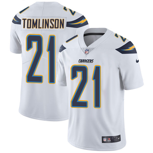 NFL San Diego Chargers #21 Tomlinson White Vapor Limited Jersey