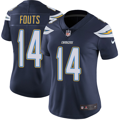 Womens San Diego Chargers #14 Fouts Blue Vapor Limited Jersey