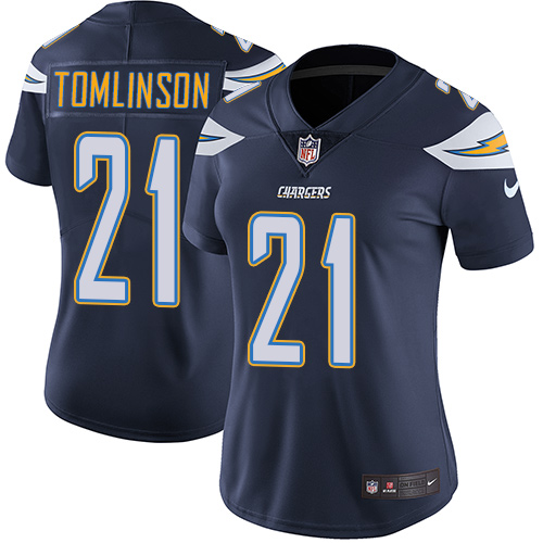 Womens San Diego Chargers #21 Tomlinson Blue Vapor Limited Jersey