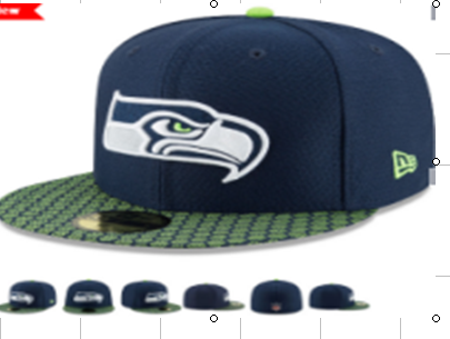 NFL Seattle Seahawks Blue Fitted Hats--lx
