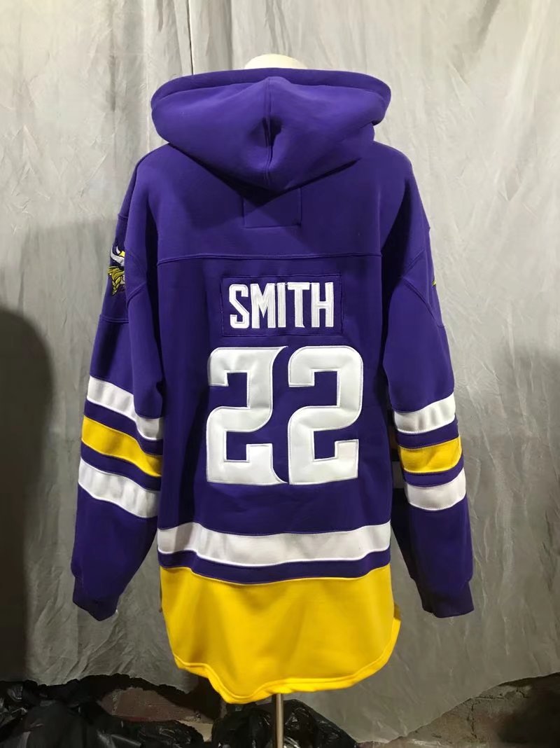 NFL Minnesota Vikings #22 Smith Purple Personalized Hoodie