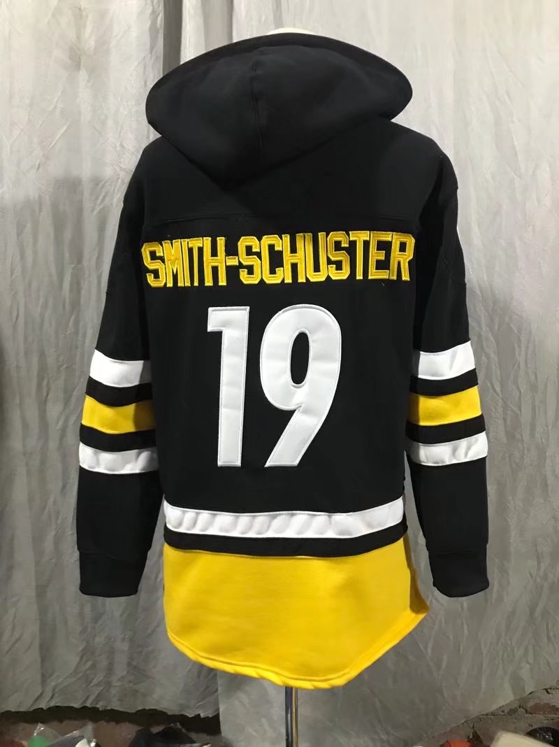 NFL Pittsburgh Steelers #19 Smith-Schuster Personalized Black Hooide